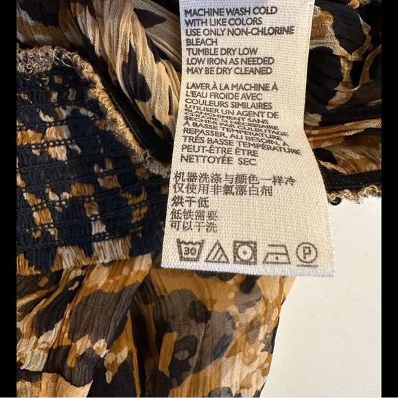 New FREE PEOPLE Roma Ruffle Blouse Top Shirt Leopard Animal Print Semi Sheer NWT - Picture 13 of 15